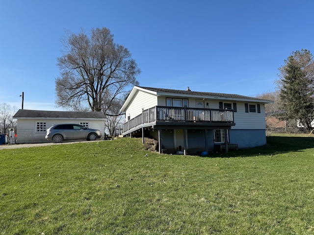10300 Farrand Rd, Otisville, MI 48463 - back of property with a yard and a deck