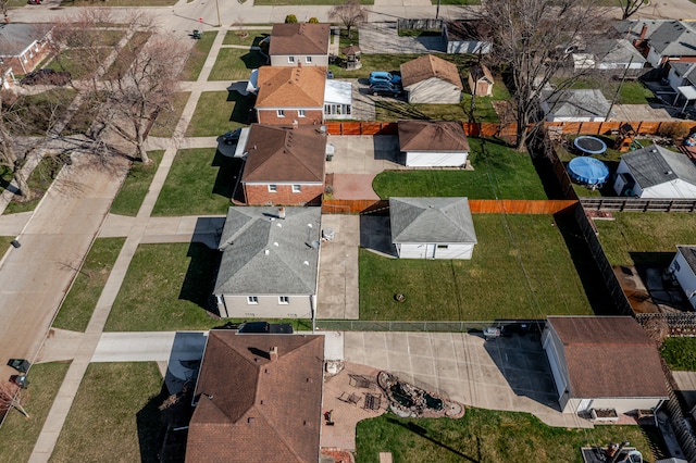 drone / aerial view with a residential view