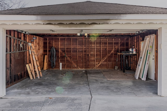 view of garage