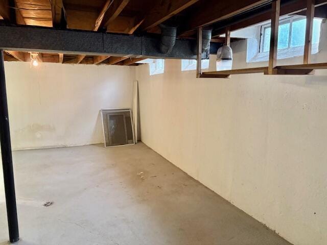 basement with a wealth of natural light