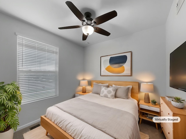 8351 Ardmoor Dr, Ypsilanti, MI 48198 - bedroom featuring visible vents, baseboards, and ceiling fan