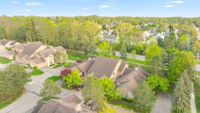 29513 Sierra Pointe Cir, Farmington Hills, MI 48331 - aerial perspective of suburban area featuring a heavily wooded area