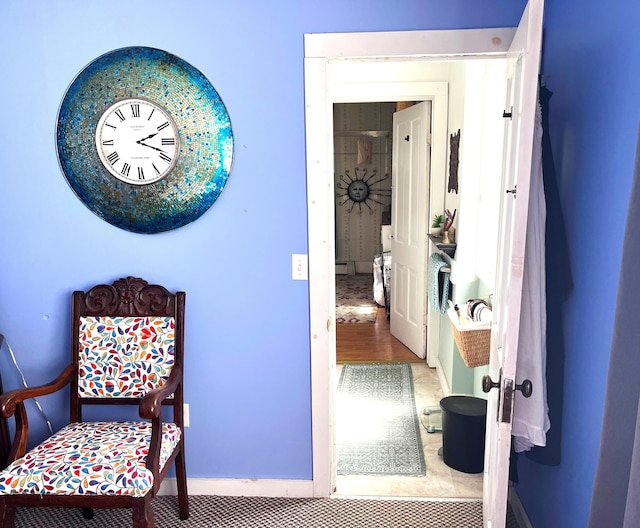 hallway with baseboards