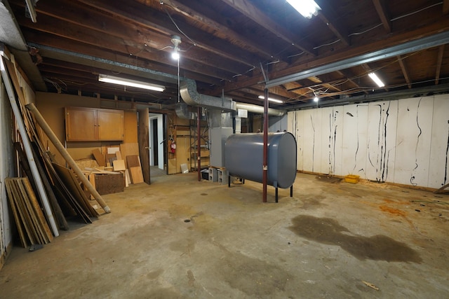 unfinished below grade area with heating fuel