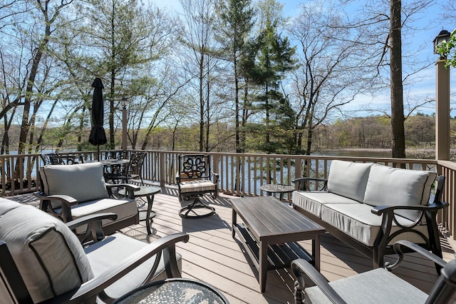 12324 Cranes Ave, Richland, MI 49083 - wooden terrace featuring an outdoor hangout area