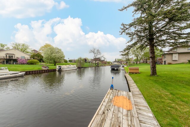 3928 Embarcadero St, Waterford, MI 48329 - dock area with a water view and a yard