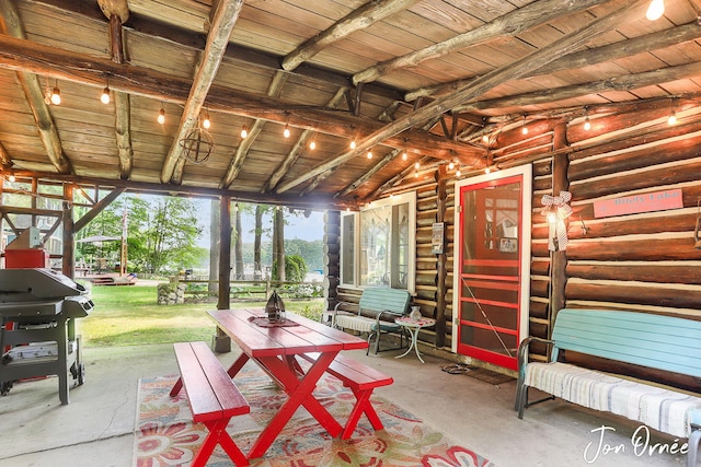 view of patio / terrace with a grill
