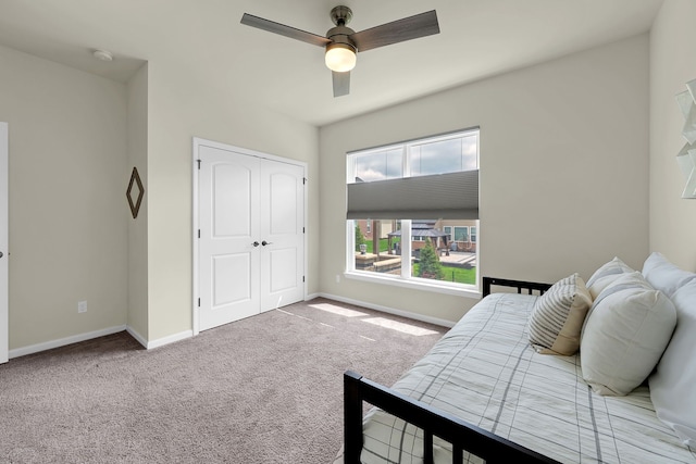43547 Bolingbrooke Ln, Novi, MI 48377 - carpeted bedroom featuring baseboards, a closet, and ceiling fan