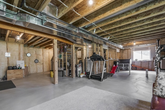 basement featuring stairway
