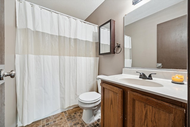 bathroom with toilet and vanity