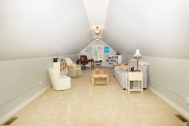 1256 Lenhill Ct, Bloomfield Hills, MI 48304 - living area with carpet and vaulted ceiling