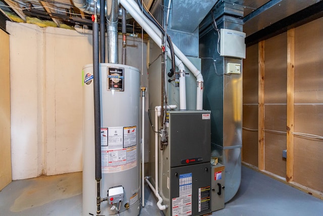 utilities featuring gas water heater
