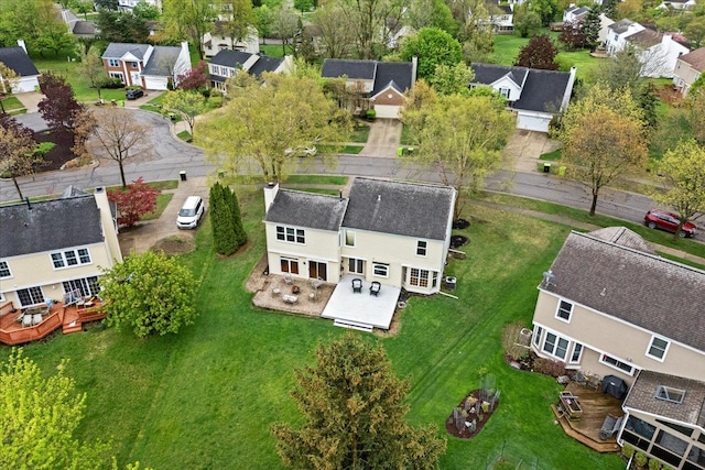 aerial view of residential area