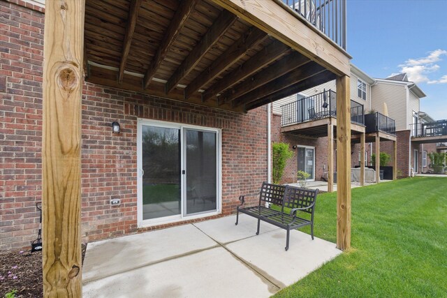 view of patio with a balcony