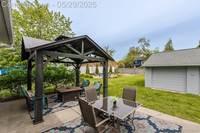 61 Cutting Dr, Troy, MI 48085 - view of patio with a gazebo, outdoor dining space, and outdoor lounge area