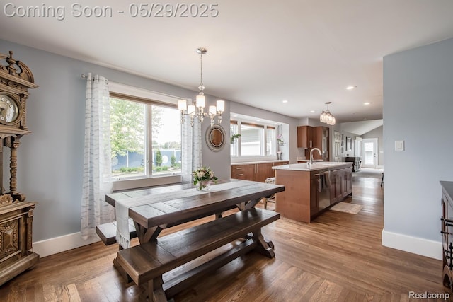 61 Cutting Dr, Troy, MI 48085 - dining space featuring a chandelier, plenty of natural light, baseboards, and recessed lighting