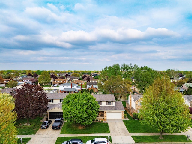 drone / aerial view featuring a residential view
