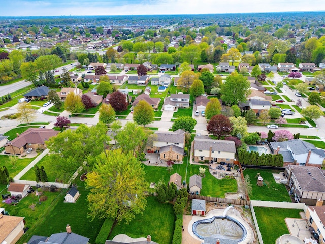 bird's eye view featuring a residential view