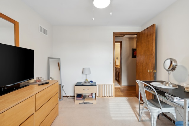 bedroom with visible vents
