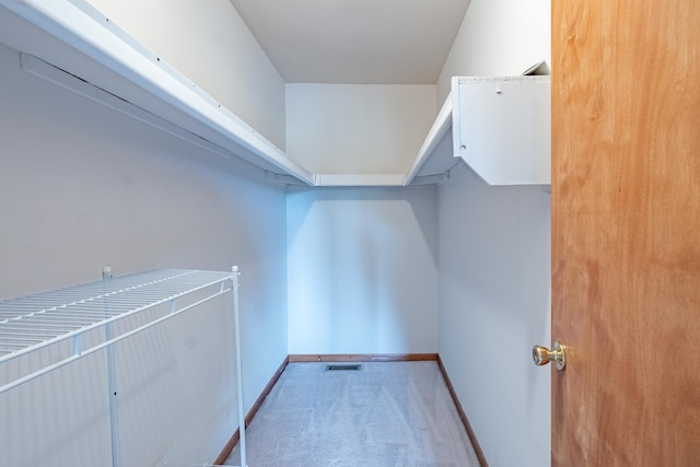 spacious closet with carpet floors