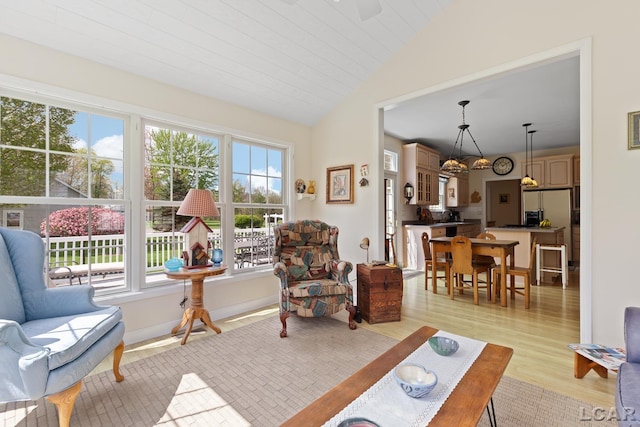 5225 Bent Oak Hwy, Adrian, MI 49221 - living room with light wood-style flooring and lofted ceiling