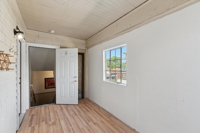 unfurnished room featuring light wood-type flooring