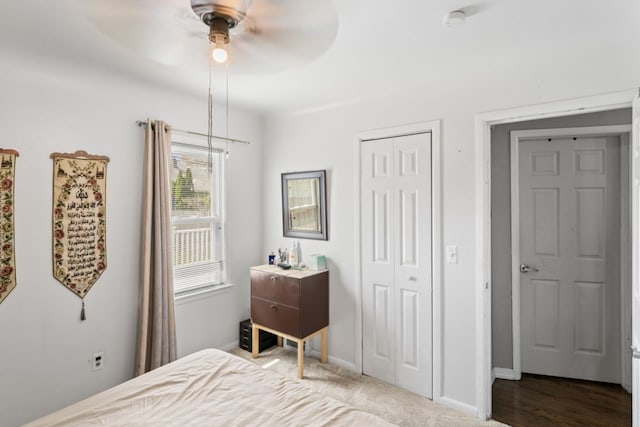 5125 Curtis St, Dearborn, MI 48126 - bedroom with a closet, baseboards, and ceiling fan