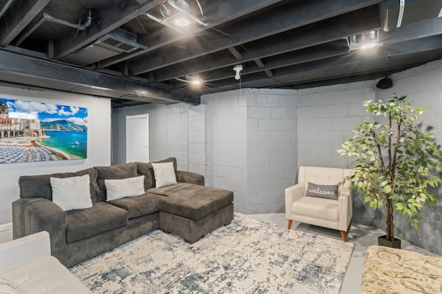 5125 Curtis St, Dearborn, MI 48126 - living room with concrete flooring