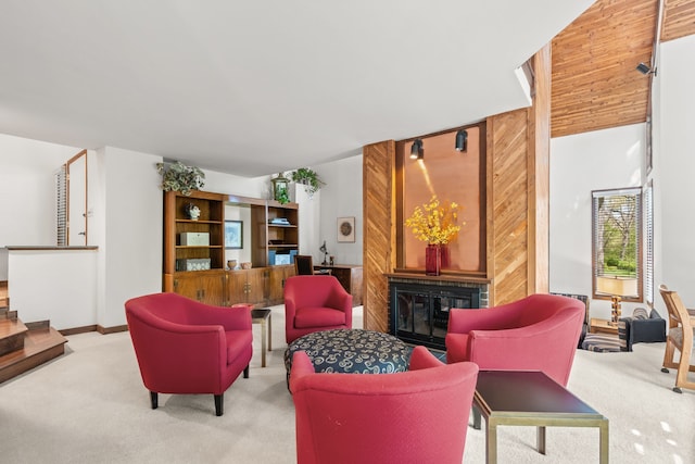 4943 Canyon Oaks Dr, Brighton, MI 48114 - carpeted living room with a fireplace