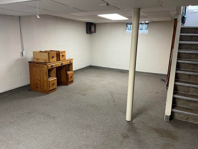 32230 5 Mile Rd, Livonia, MI 48154 - below grade area featuring a paneled ceiling
