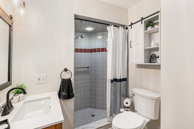 16511 Trailway Dr, Macomb, MI 48042 - full bathroom with toilet, tiled shower, and vanity