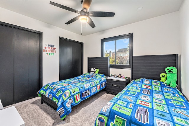 16511 Trailway Dr, Macomb, MI 48042 - carpeted bedroom with a ceiling fan