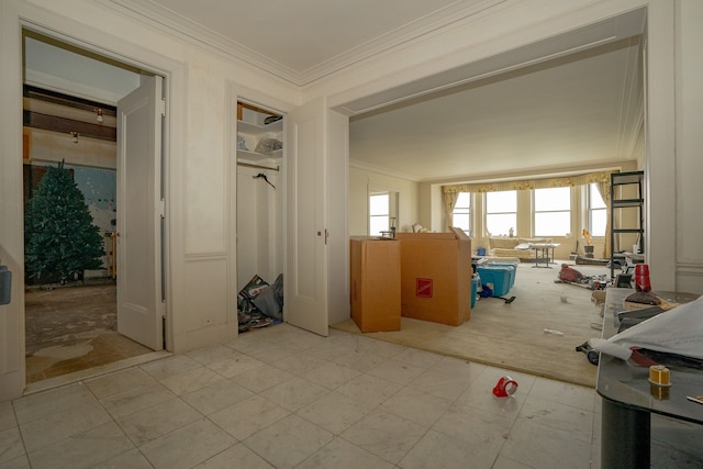 8162 E Jefferson Ave Unit 16A, Detroit, MI 48214 - unfurnished room featuring ornamental molding and tile patterned floors