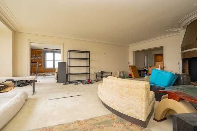 8162 E Jefferson Ave Unit 16A, Detroit, MI 48214 - living room with ornamental molding