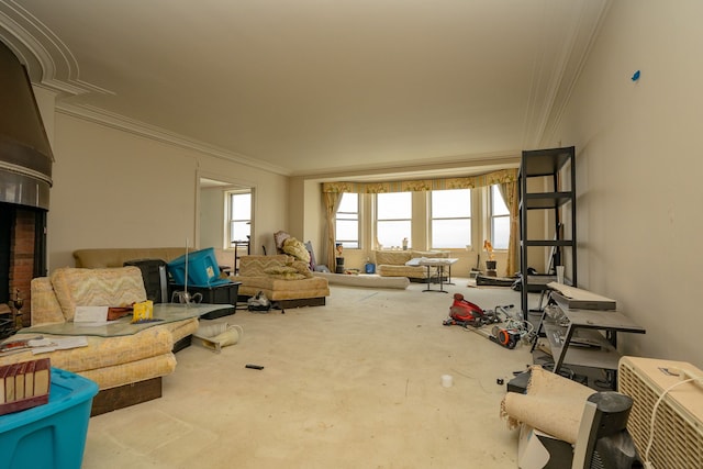 8162 E Jefferson Ave Unit 16A, Detroit, MI 48214 - living room featuring crown molding