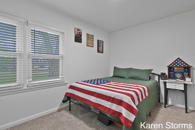 bedroom featuring baseboards and carpet floors