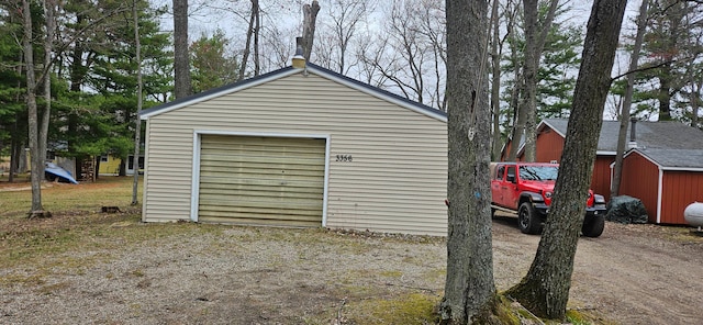 detached garage with driveway