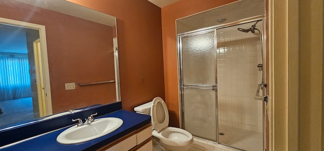 6660 Maple Lakes Dr, West Bloomfield, MI 48322 - bathroom featuring a shower stall, toilet, and vanity