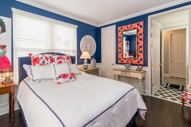 438 Filmore St, Canton, MI 48188 - bedroom featuring ornamental molding and dark wood finished floors