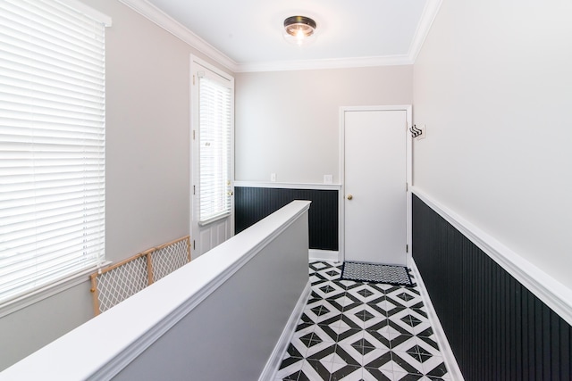 438 Filmore St, Canton, MI 48188 - hall with crown molding and wainscoting