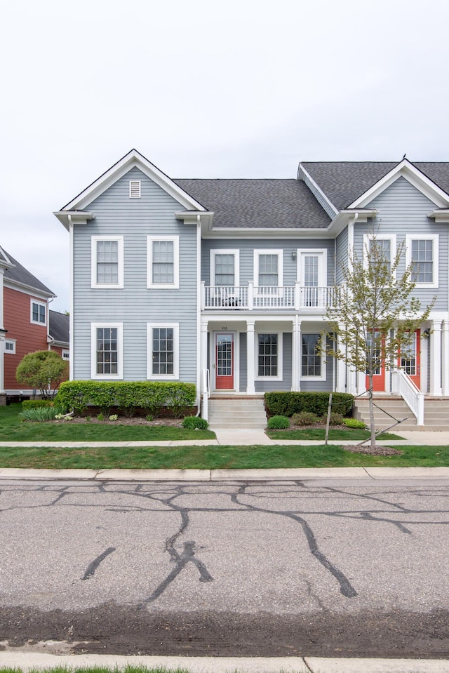 438 Filmore St, Canton, MI 48188 - townhome / multi-family property with a porch and a balcony