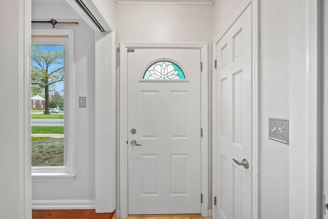 entryway with baseboards