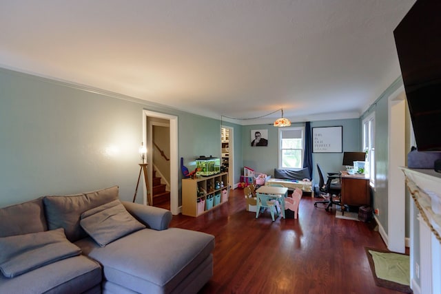 2847 N Custer Rd, Monroe, MI 48162 - living room featuring wood finished floors and stairway