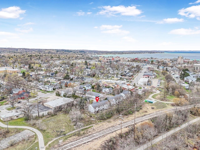 drone / aerial view of a nearby body of water
