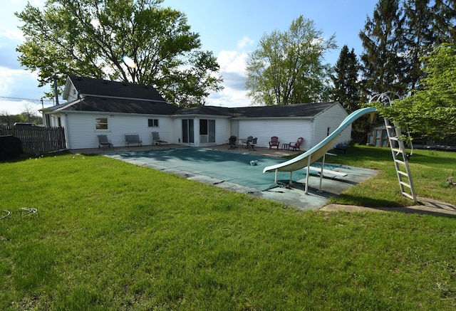 56193 Murray St, Mattawan, MI 49071 - back of property with a yard, a patio, and fence