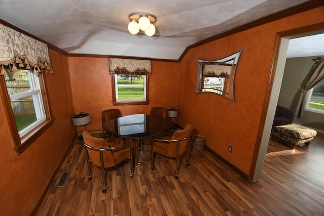 56193 Murray St, Mattawan, MI 49071 - living area featuring a wealth of natural light, crown molding, visible vents, and wood finished floors