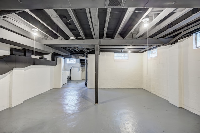 below grade area with plenty of natural light