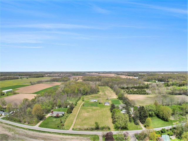 aerial view with a rural view