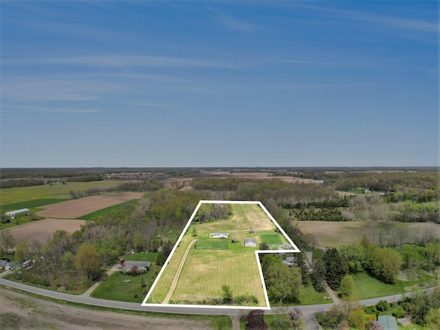 drone / aerial view featuring a rural view