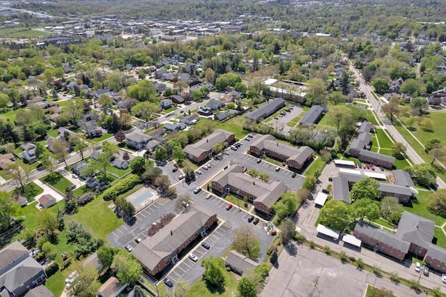 aerial overview of property's location featuring nearby suburban area